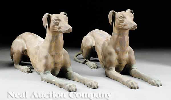 Appraisal: A Pair of English Bronzes of Greyhounds th c after