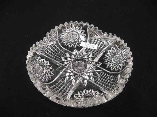 Appraisal: Cut Glass Dish fancy starburst decor '' brilliant period