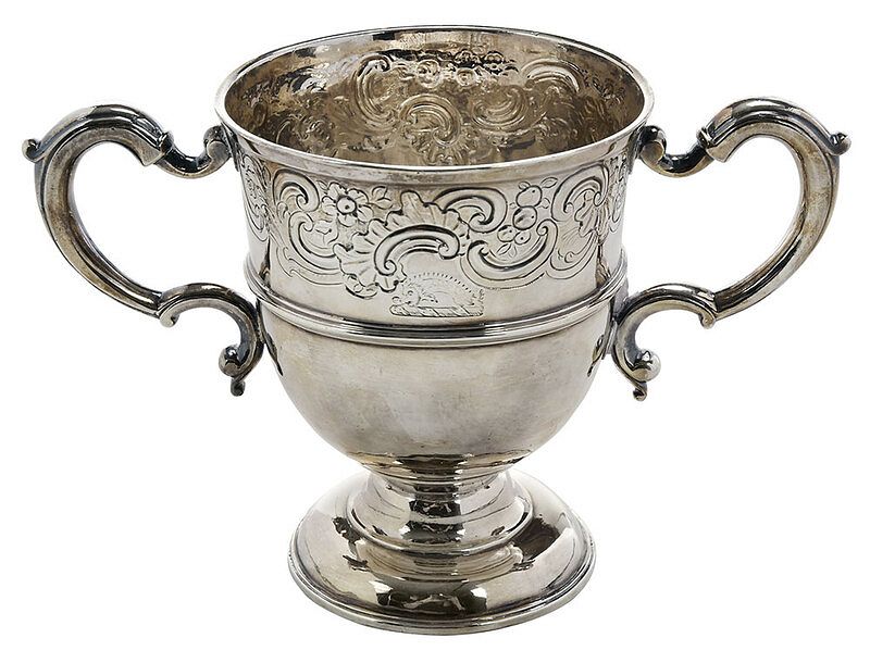 Appraisal: Irish George II Silver Two Handle Cup Dublin urn form