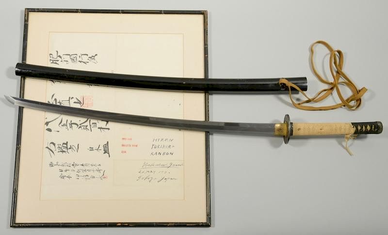 Appraisal: Kanbun Era Yukihiro Samurai Sword w Authentication Japanese Kanbun-Shinto period