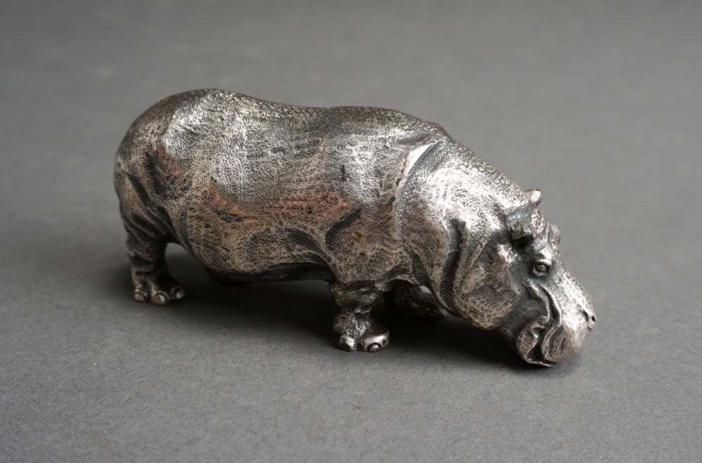 Appraisal: Italian Pewter Figure of a Hippo H in cm