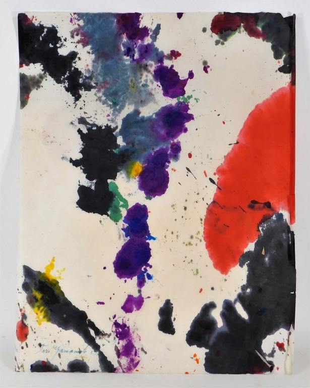 Appraisal: TARO YAMAMOTO ABSTRACT EXPRESSIONIST WC PAINTING California New York -