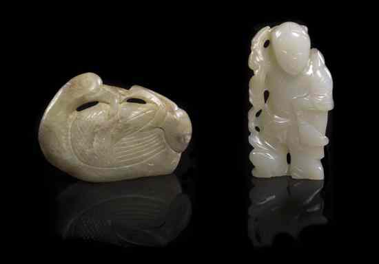 Appraisal: A Group of Two Carved Jade Toggles each of celadon