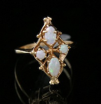 Appraisal: A Frilly Opal Ladies' Ring A frilly K yellow gold