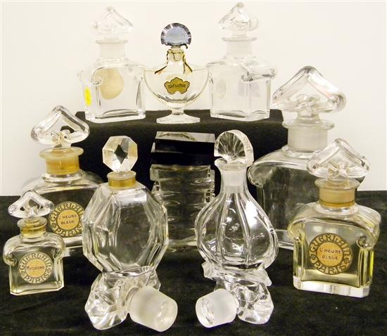 Appraisal: Commercial perfume bottles ten Baccarat bottles signed on bottom including