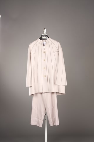 Appraisal: CHADO pink wool with grey inset long jacket with solid