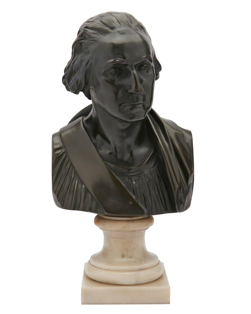 Appraisal: After JEAN-ANTOINE HOUDON French - George Washington bronze inscribed houdon