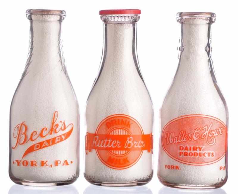 Appraisal: Lot of York Pennsylvania Milk Bottles Description One from Walter