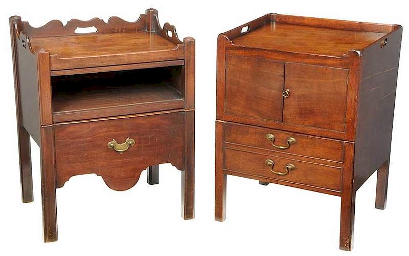 Appraisal: Two Similar Chippendale Bedside Commodes British th century each in