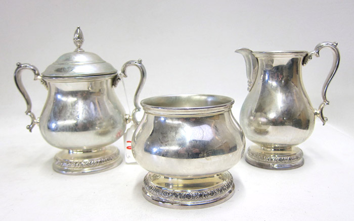 Appraisal: PIECE SET INTERNATIONAL STERLING CREAM PITCHER SUGAR BOWL AND WASTE