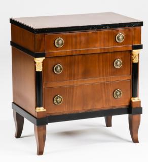 Appraisal: Petite Empire style Petite Empire style mahogany chest having a