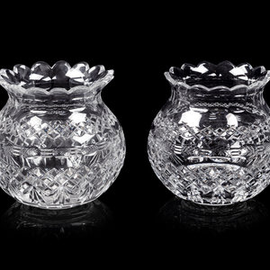 Appraisal: A Pair of Waterford Cut Glass Vases Height inches Property