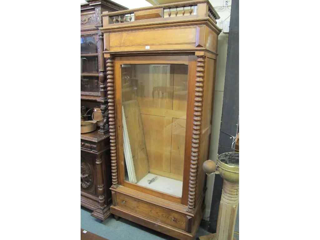 Appraisal: French glazed bookcase some small worm