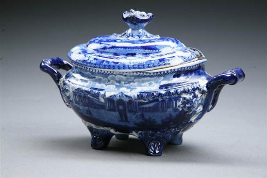 Appraisal: HISTORICAL BLUE STAFFORDSHIRE SAUCE TUREEN English - transferware Dark blue