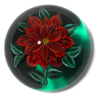 Appraisal: Randall Grubb 'Red striped Dahlia' paperweight dated