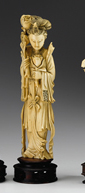 Appraisal: Good Chinese elephant ivory female figurelate th century