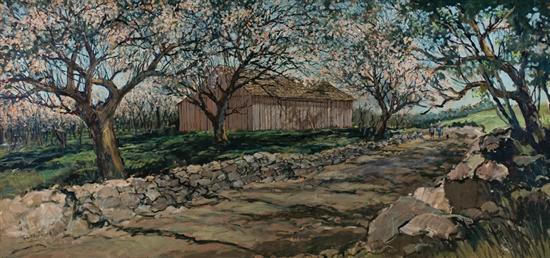 Appraisal: ERIC SLOANE American - Spring Blossoms oil on masonite signed