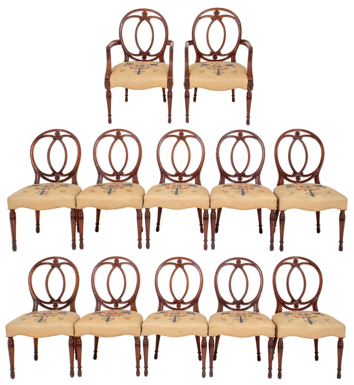 Appraisal: SHERATON STYLE DINING CHAIRS Sheraton style dining chairs comprising two