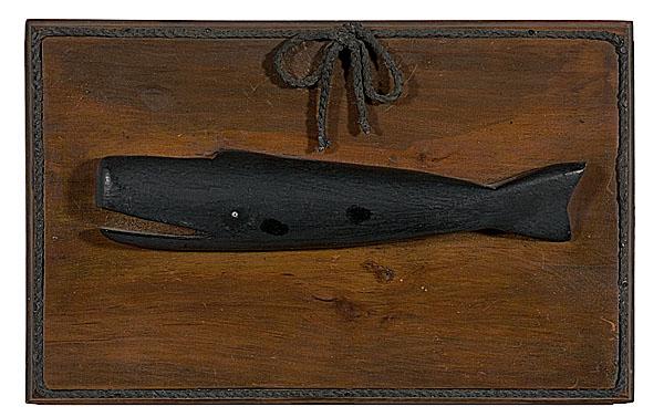 Appraisal: CARVED FOLK ART SPERM WHALE PLAQUE American th century signed