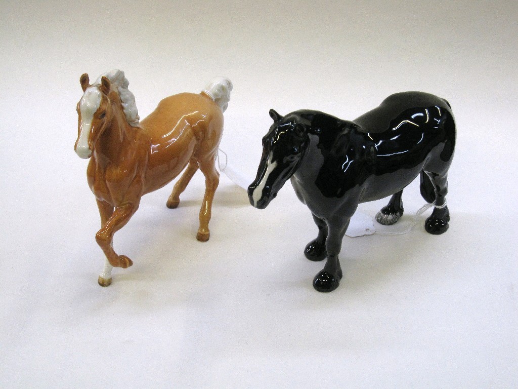 Appraisal: Two Beswick figures of horses to include a Dales pony