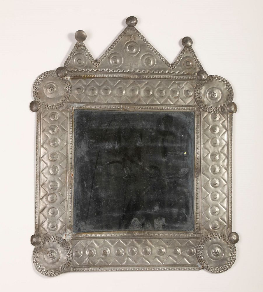 Appraisal: Tin Frame With Mirror ca Francisco Sandoval th Century Tin