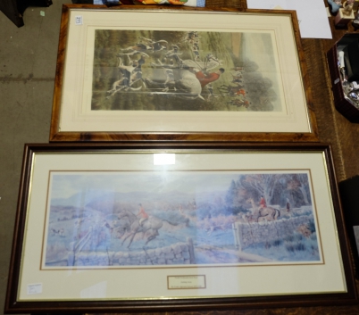 Appraisal: Two Large framed prints of Hunting scenes