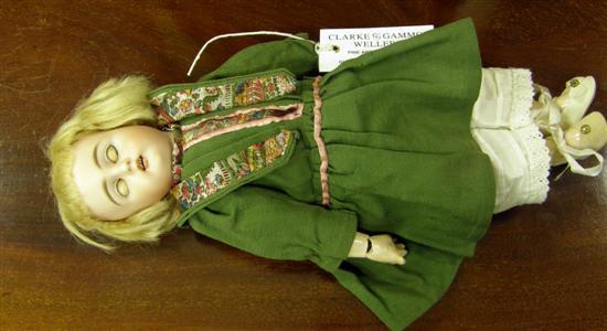 Appraisal: A DEP BISQUE HEADED CHILD DOLL with brown sleeping eyes