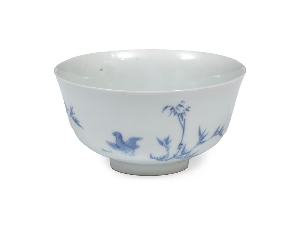 Appraisal: CHINESE BLUE AND WHITE PORCELAIN 'CHICKENS' BOWLChinese Blue and White