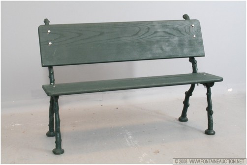 Appraisal: CIRCA CAST IRON TWIG BRANCH BENCH W x H x