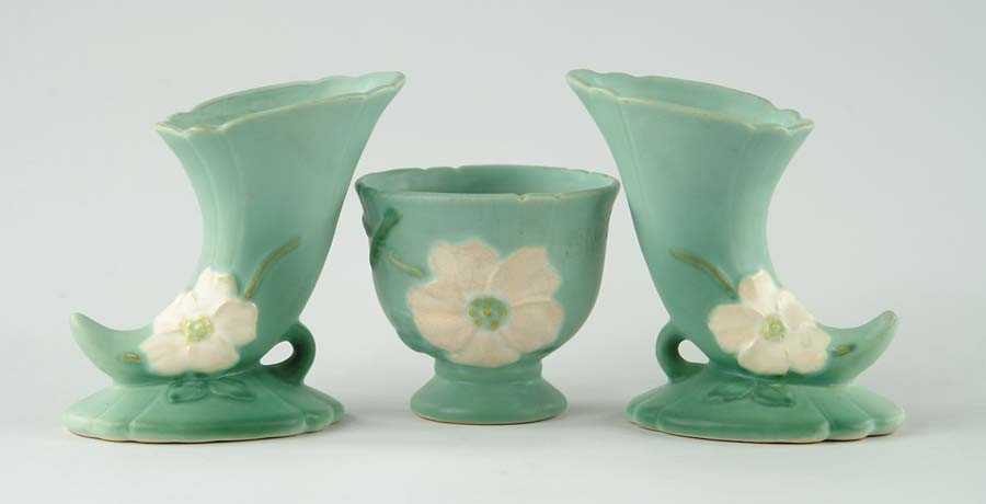 Appraisal: THREE PIECES OF WELLER POTTERY Three pieces in Weller wild