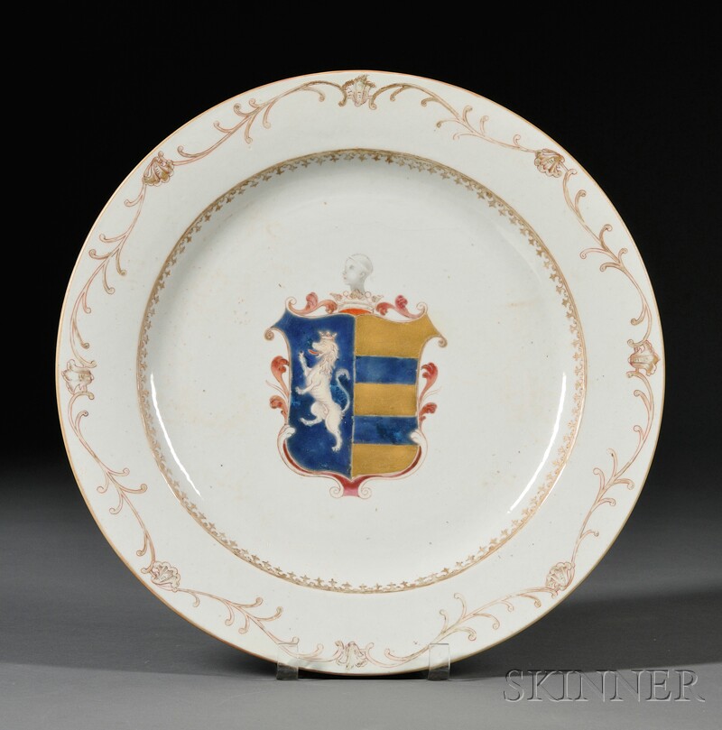 Appraisal: Chinese Export Porcelain Armorial Charger c the charger centered with