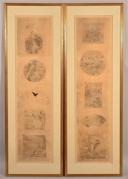 Appraisal: Two Antique Signed Japanese Paintings on Silk Two Large Antique