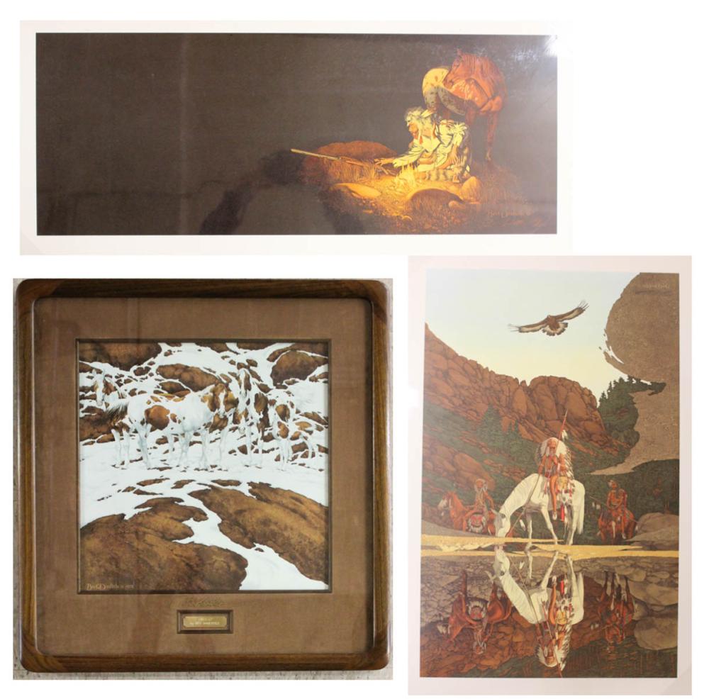 Appraisal: BEV DOOLITTLE California born three offset lithographs Pintos Unknown Presence