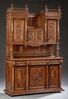 Appraisal: Henri II Carved Walnut Buffet a Deux Corps c Henri