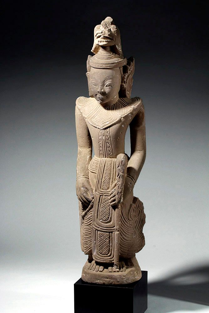 Appraisal: Tall th C Burmese Sandstone Statue of Nat Shindaw Southeast