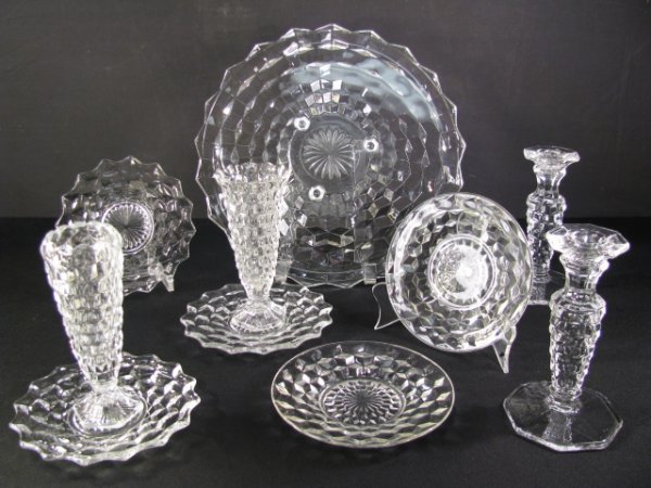 Appraisal: Group of ten pieces of Fostoria glass American Two bud