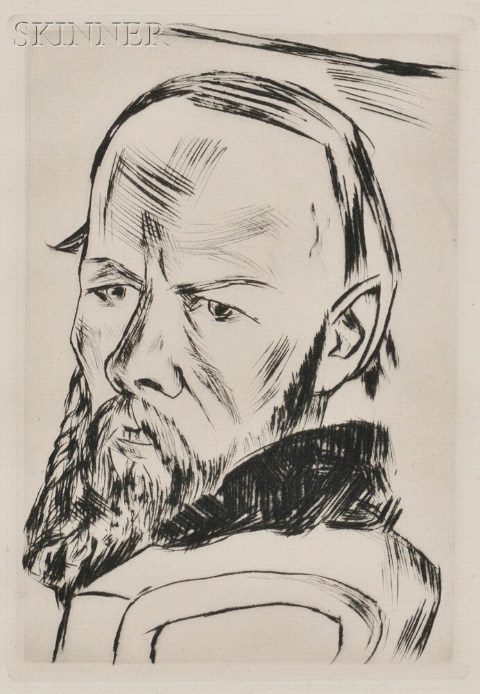 Appraisal: Max Beckmann German - Bildnis Dostojewski Portrait of Dostoyevsky Hofmaier