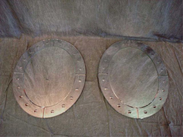 Appraisal: Pair oval mirrors with optical dot borders From a Flushing