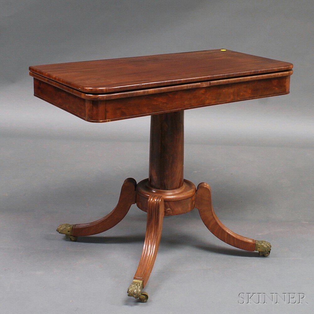 Appraisal: Classical Mahogany Games Table early th century the D-shaped top