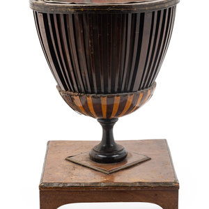 Appraisal: A George III Inlaid Mahogany Bucket on Stand th Century