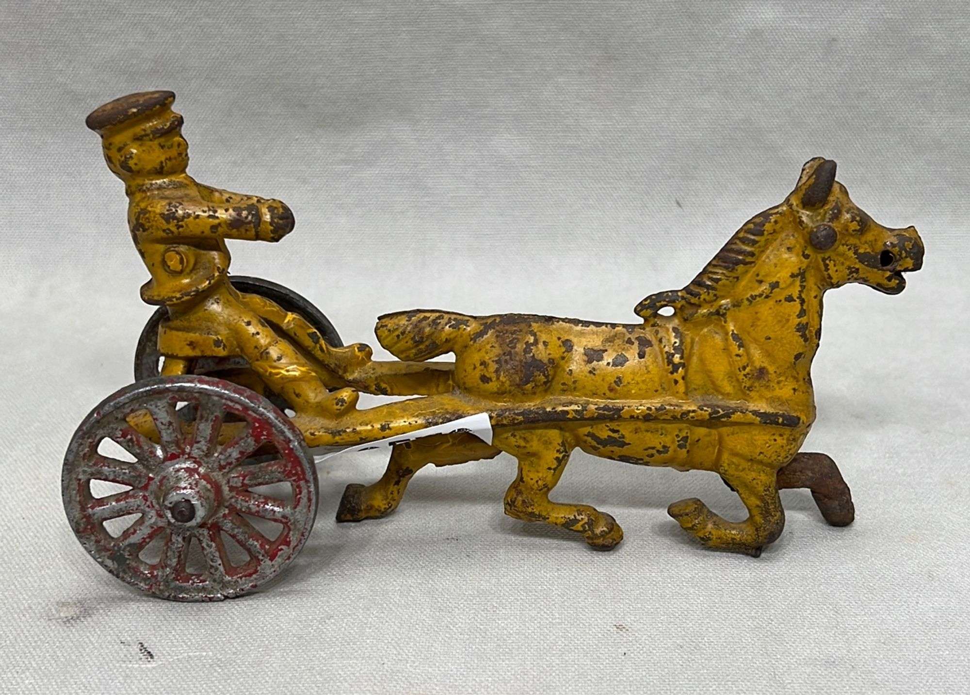 Appraisal: American cast iron horse and sulky toyearly th century appx