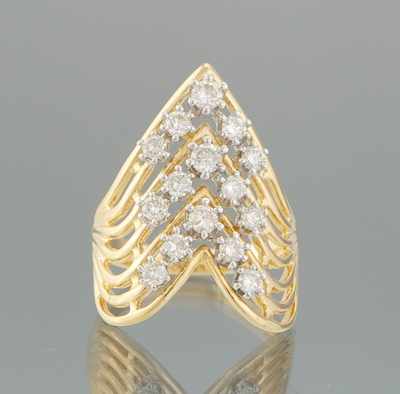 Appraisal: A Ladies' Diamond Ring k yellow gold ring with an