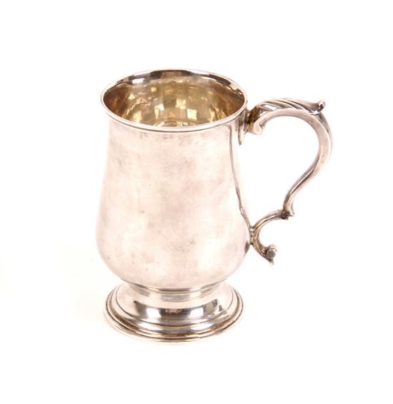 Appraisal: An English Sterling Silver Half-Pint Tankard London Height inches