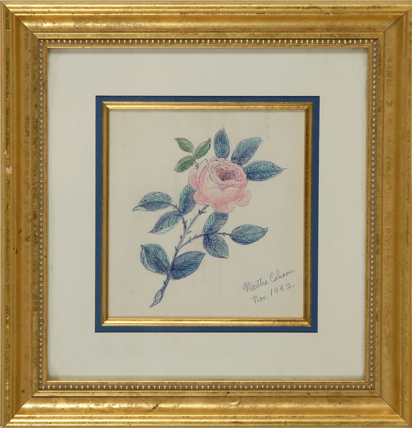 Appraisal: MARTHA FARHAM CAHOONAmerican - Red rose Signed and dated lower