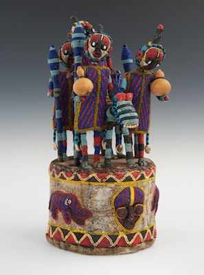 Appraisal: An African Yoruba Ceremonial King Oba Beaded Crown Nigeria Early