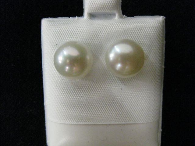 Appraisal: Pearl Stud Earrings large pumpkin pearls