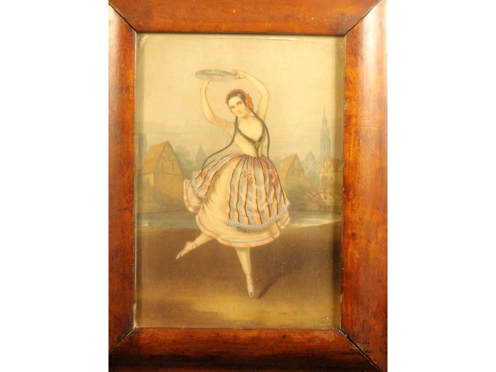 Appraisal: Colour print of a gypsy girl with a tambourine in