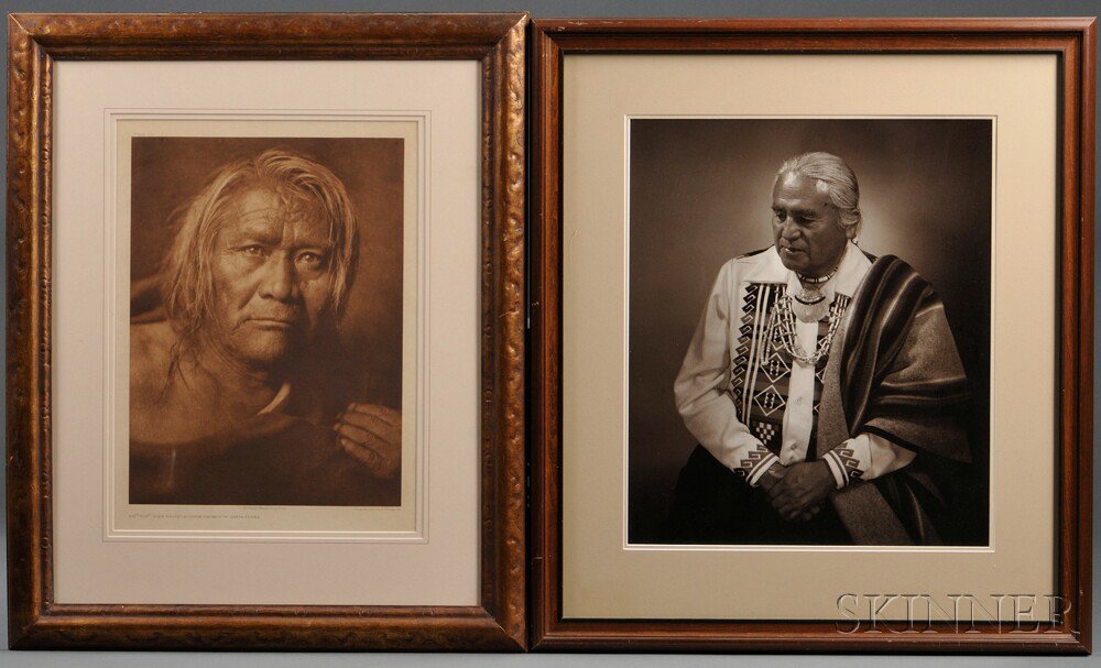 Appraisal: Two Framed Portraits of Indian Men a th century photograph