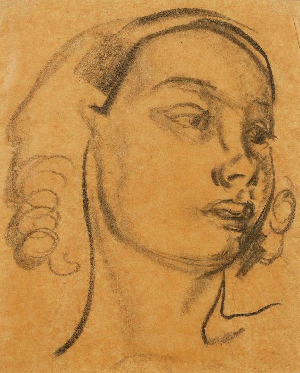 Appraisal: ELSIE HENDERSON Head of a woman charcoal x the reverse