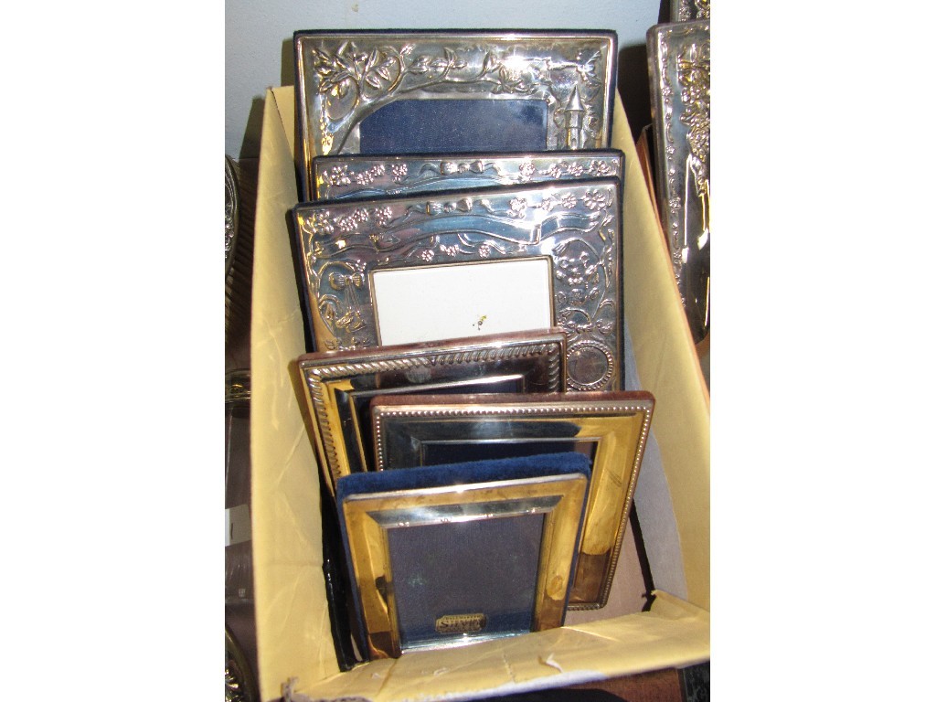 Appraisal: Lot comprising a pair of modern silver mounted photo frames